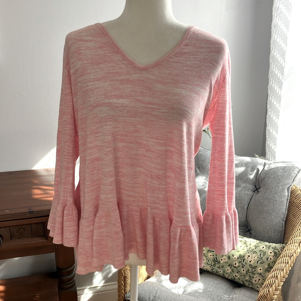 Lilly Pulitzer Pink v neck Adela Sweater M